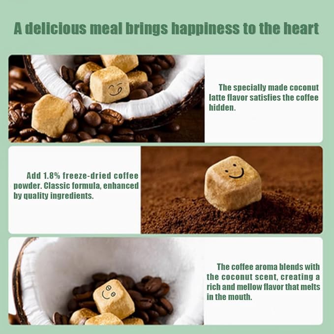 Freeze dried coffee coconut milk chunks (150g/5.29), coffee coconut milk crisps, Crispy freeze-dried snacks