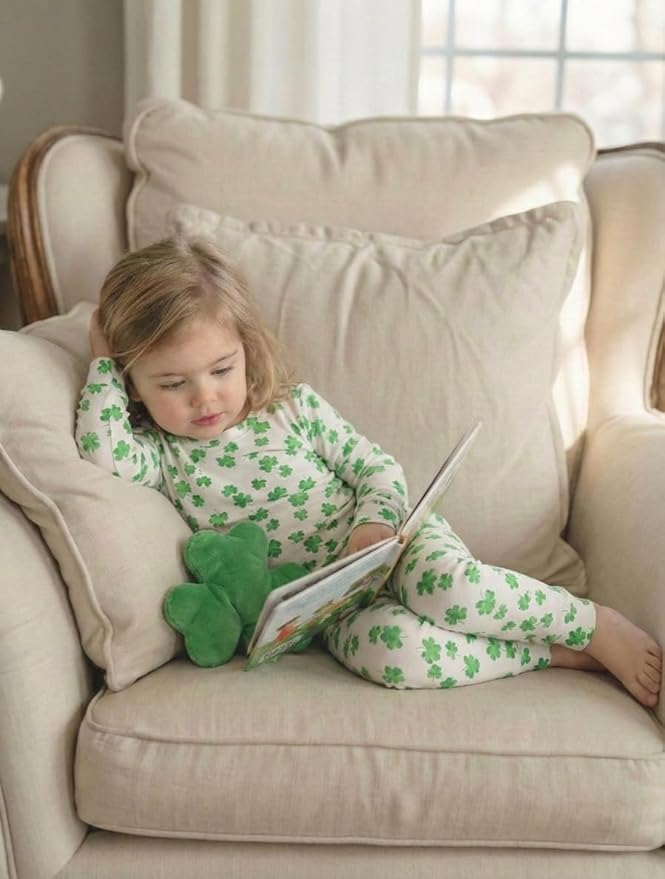 moimoln Sibling Matching 6M-8Y Soft Warm Cotton Modal Character Long Sleeve Snug-Fit Pajama Long Sleeve Sleepwear Daily