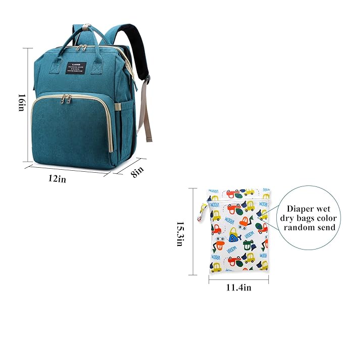 Baby Diaper Bags with Changing Station,Waterproof Diaper Bag Backpack for Moms Dads with USB Charging Port,Large Capacity Multifunctional Baby Essentials(Green)