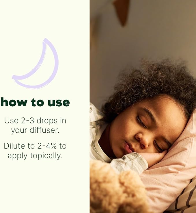Plant Therapy Kids Organic Nighty Night Essential Oil Blend for Sleep, 10 mL (1/3 oz), 100% Pure, Undiluted, USDA Certified Organic, Encourages a Good Night's Rest