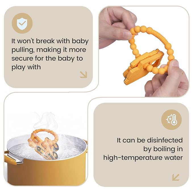 Silicone Baby Ring Toy with Excavator,Bulldozer Teethers,Must Haves Teething Relief Chew Toys for 0-6,6-12 Months Boys and Girls,Newborns Essentials,Safe and Soft,BPA Free.