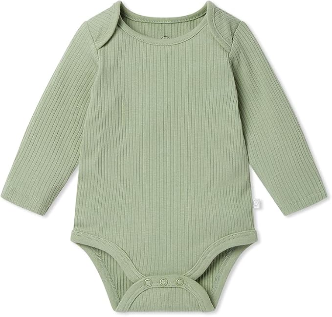 MORI Baby Unisex Long Sleeve Bodysuit Viscose from Bamboo and Organic Cotton - Comfortable Toddler Romper for Boys and Girls