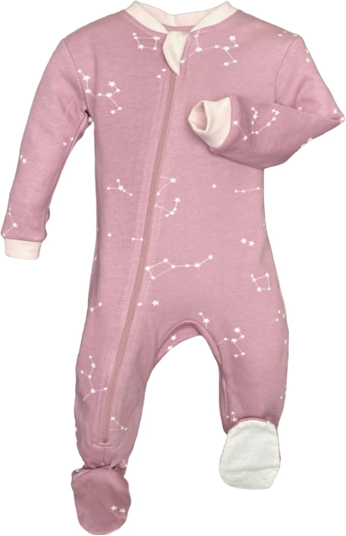 zippyjamz – Zipper Organic Sleeper Footed Onesies Sleeper Baby Pajamas with Inseam Zipper