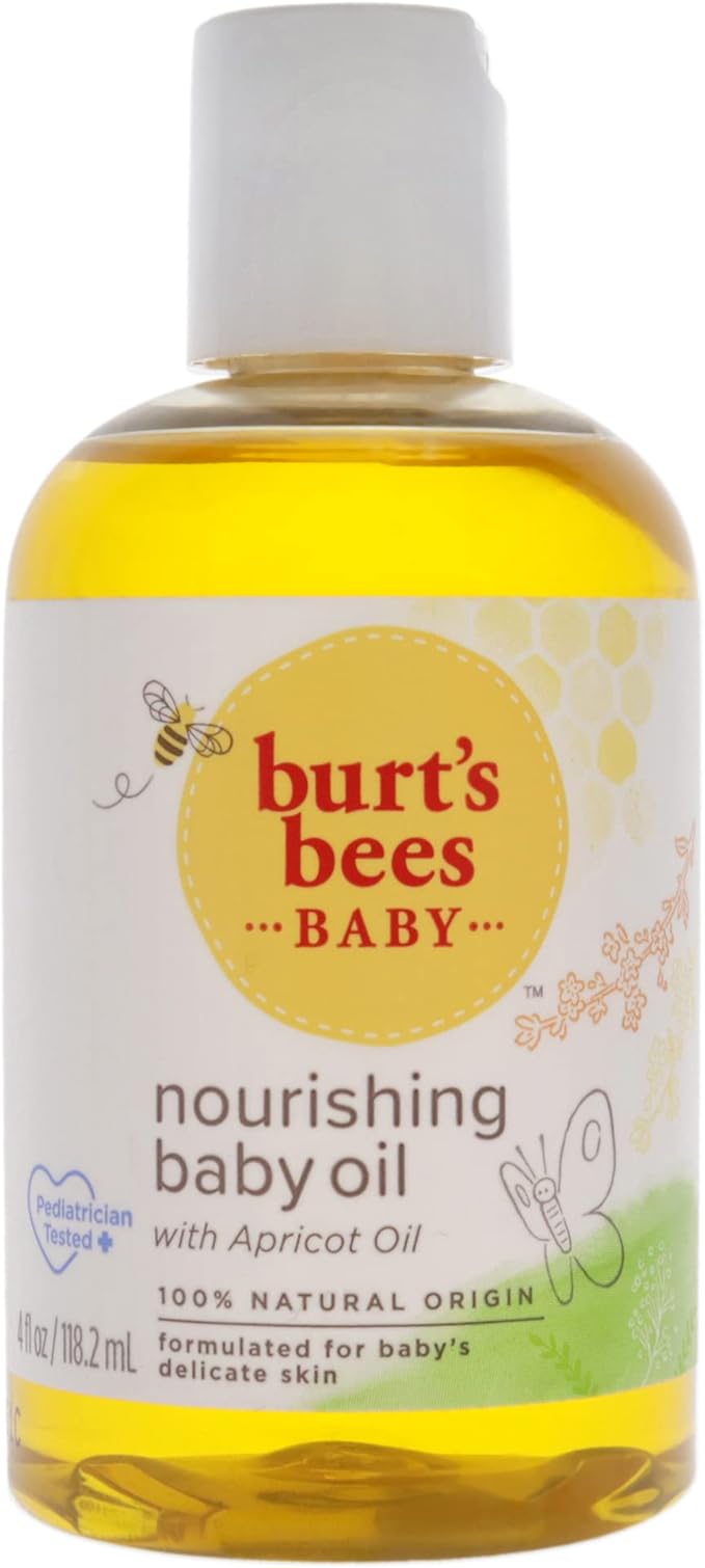 Burt's Bees Baby Nourishing Baby Oil, 100% Natural Origin Baby Skin Care, 4 Ounce Bottle