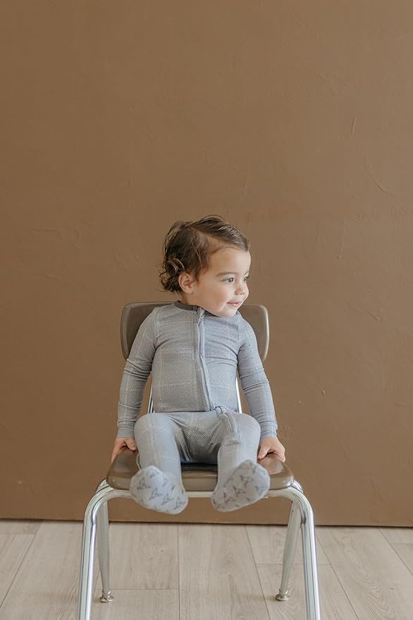 Copper Pearl Zip-Up Footie Baby Pajamas: Ultra-Soft Boys & Girls Pajamas, Premium Knit Fabric in Stylish Prints, Tag-Free with Two-Way Zipper, Sized Newborn to 24 Months, Dakota