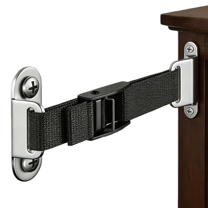 Furniture Anchors (2 Sets) for Baby Proofing,Anti Tip Furniture Anchors,Furniture Wall Anchor,Adjustable Furniture Straps,Wall Anchors for Furniture Securing for Baby&Pet Safety