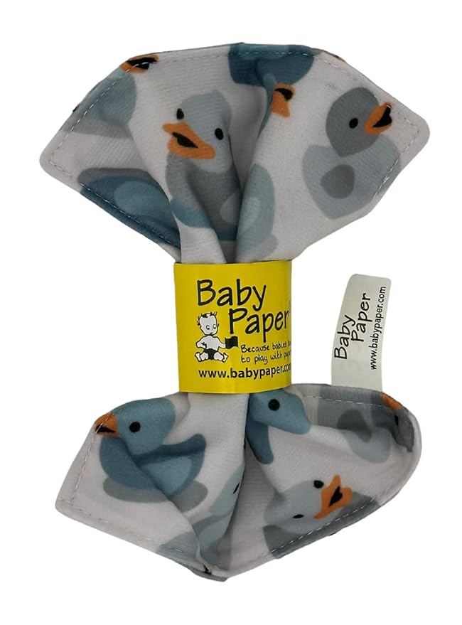 Original Baby Paper - Crinkle Teether and Sensory Toy for Babies and Infants | Duckies Print | Non-Toxic, Washable | Great for Baby Showers