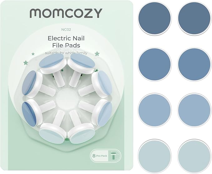 Momcozy Baby Nail Trimmer Replacement Pads, Electric Nail Trimmer Grinding Pads for Momcozy Electric Nail Trimmer Use Only, 8 Counts Replacement Pads, Blue