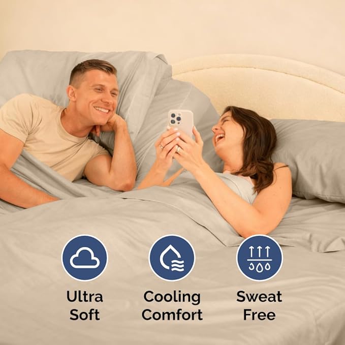 Flex Top Split Head King 4 Piece Sheet Set - Comfy Breathable & Cooling Bed Sheets Set - Hotel Luxury Bedding for Women, Men, Kids, Teens, Boys & Girls - Deep Pockets, Ultra-Soft - Oeko-Tex - Wheat