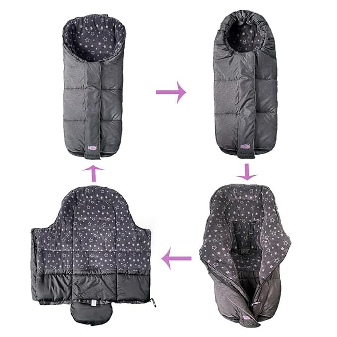 funlife Waterproof Winter Stroller Sleeping Sack,Width Adjustable Stroller Winter Cover Width Adjustable Designed for Kids Growth Stroller Blanket