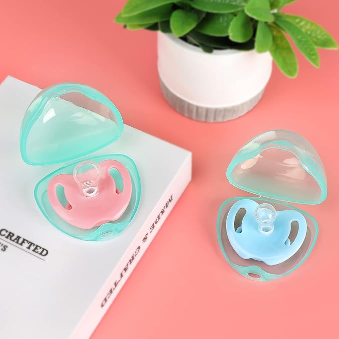 Accmor Pacifier Case, Pacifier Holder Case, Pacifier Container for Travel, BPA Free,Transparent Green, 6 Pack