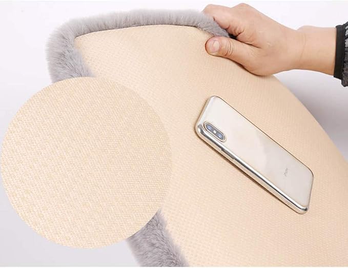 Winter Soft Warm Faux Rabbit Fur car seat Cushion,Universal fit Plush Front and Back Fuzzy car seat Pads Cushion Cover Protector - 1pcs (Back seat 1pcs,red)