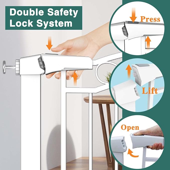 Fairy Baby Extra Wide Press Mounted Baby Gate Indoor for Kids Or Pets Walk Thru No Drill Long Dog Gates for The House Doorway Child Safety Gate 29.53"-32.28"