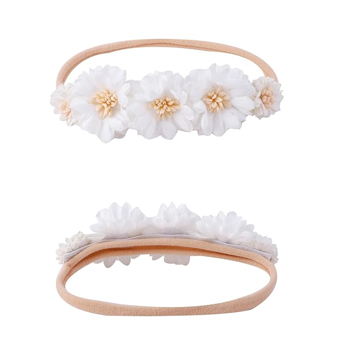 Baby Girl Headbands Nylon Flower Elastic Hairbands 6pcs Hair Accessories Gift for Newborn Infant Toddlers