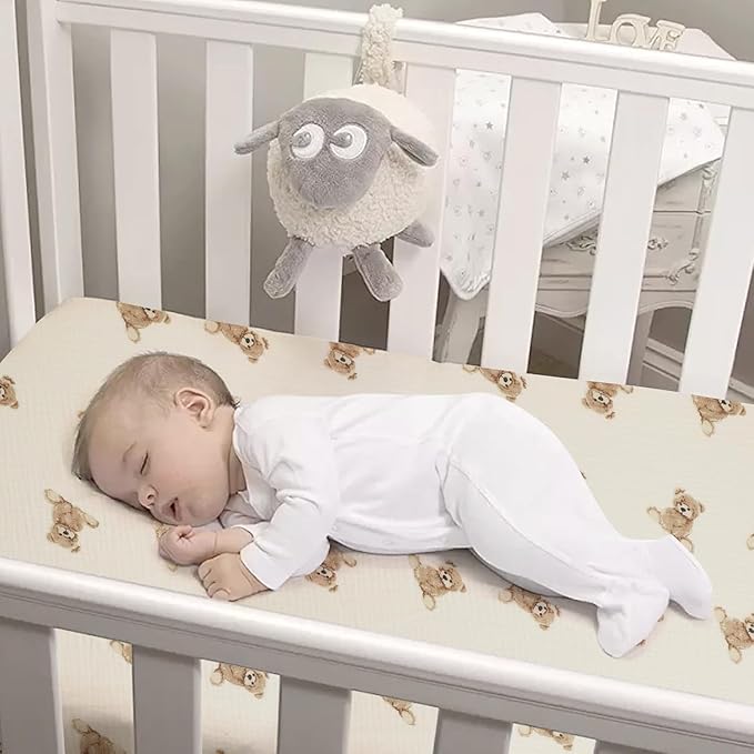 100% Organic Cotton 2 Pack 52x28 Inches Muslin Crib Sheets Fitted Crib Mattress Sheet for Baby Girls & Boys, Soft Boho Neutral Toddler Bed Sheets Fits Well Standard Size Crib Mattress 28x52 Inches