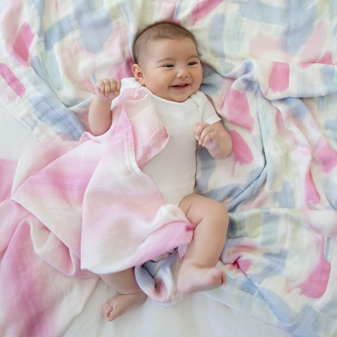 aden + anais Silky Soft Swaddle Blanket, Boutique Muslin Blankets for Girls & Boys, Baby Receiving Swaddles, Ideal Newborn & Infant Swaddling Set, Perfect Shower Gifts, 3 Pack, Florentine