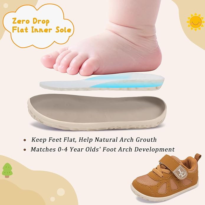 L-RUN Baby Shoes Boys Girls First Walkers Breathable Infant Sneakers Flexible Non-Slip Sole Walking Shoes for Toddlers