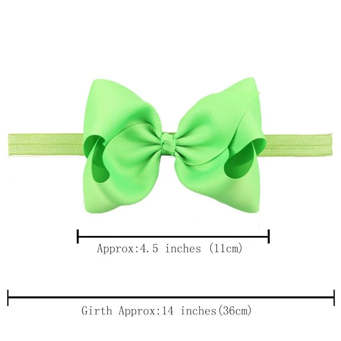 CÉLLOT Baby Girls Headbands Grosgrain Ribbon 4.5" Hair Bows Headband Big Bow Hair Bands for Toddler Pack of 20