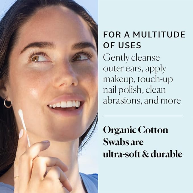 Sky Organics - Organic Cotton Swabs, 500 ct. - Ultra Soft Tips - Strong & Durable - Hypoallergenic - Chlorine Free - Sustainable - Natural, Vegan & Cruelty Free - Skin Care & Self Care