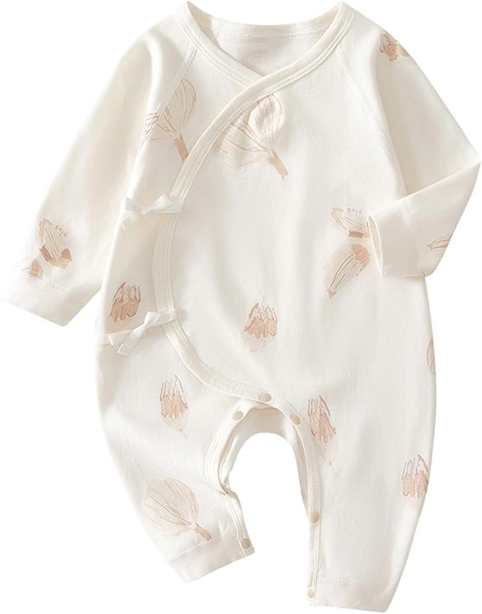 100% Organic Cotton Soft 0-6 Months Unisex Footless Newborn Baby Sleepers Pajamas Romper Boys Girls Long Sleeve