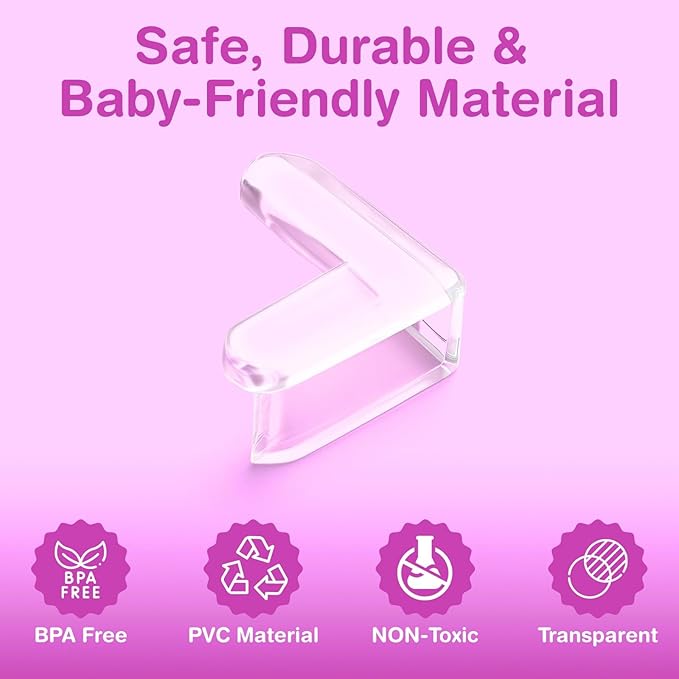 15 Pack Corner Protector Baby Safety Set – Clear Corner Protectors & Table Corner Protectors for Furniture, Baby Proof Corners and Edges, Transparent Corner Protector Baby Guards (L Shaped)