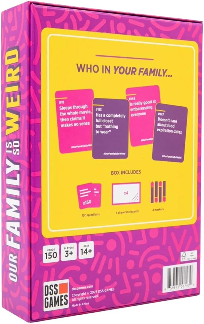DSS Games Our Family is So Weird [A Family Card Game to Decide Who’s Most Likely to | Game Night Idea for Teens, Adults & Groups | Great for Reunions, Vacation, Road Trips]