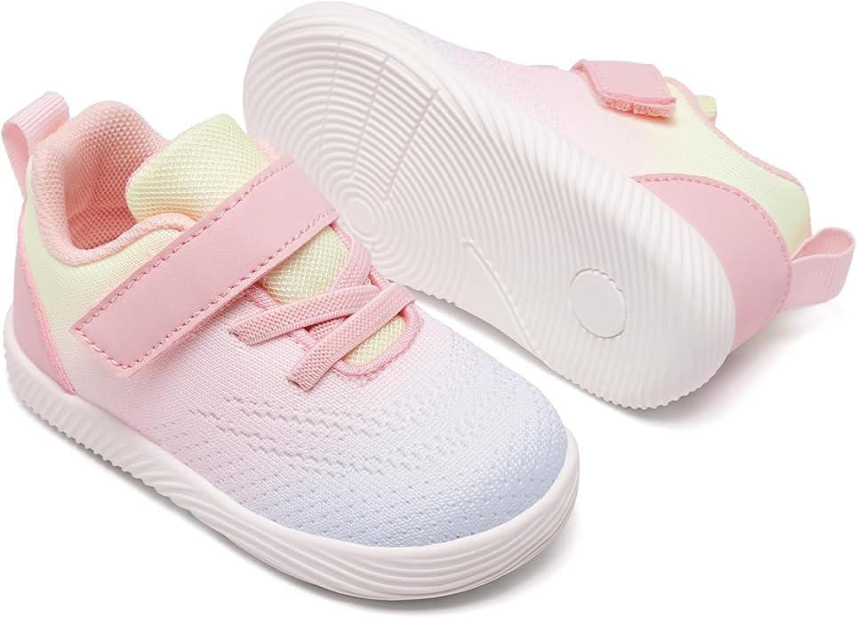 MORENDL Toddler Sneakers Baby Boys & Girls Barefoot Shoes Lightweight Breathable Walking Running Tennis Athletic Sport Shoes