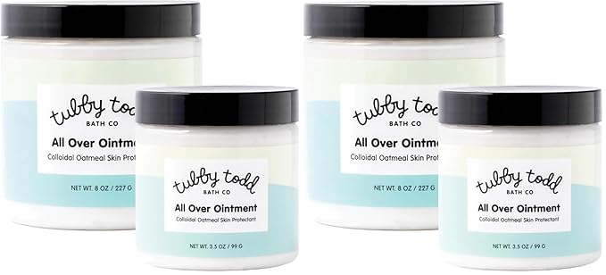 TUBBY TODD All Over Ointment - Baby Eczema Cream, Everyday Multi-Purpose Sensitive, Dry, Irritation Baby Skin Relief Cream, Steroid & Gluten Free, Fragrance Free, 3.5 oz & 8oz, 4 Pack