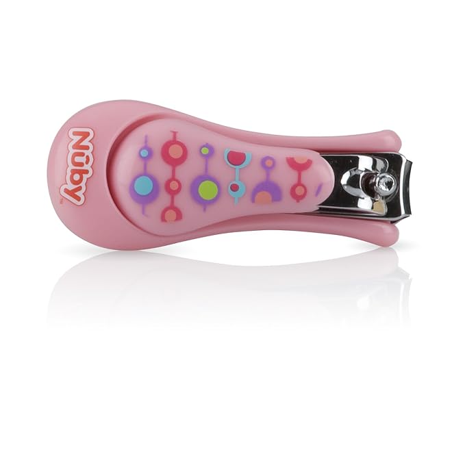 Nuby Baby Care Nail Clippers, 2 Count, Pink/Purple