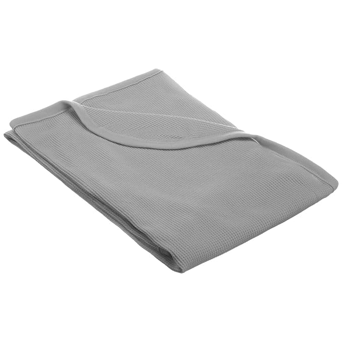 American Baby Company 100% Cotton Thermal Waffle Toddler Cot Blanket (36" x 48"), Soft, Breathable & Stretchy, Gray, for Boys and Girls, Versatile for Nap Time, Preschool and Travel