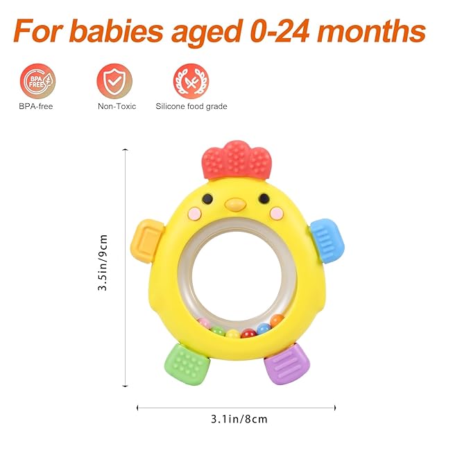 Baby Teething Toy Silicone Teething Toys Bath Toy for Babies 0-6 Months Chick Baby Chew for Sucking Needs