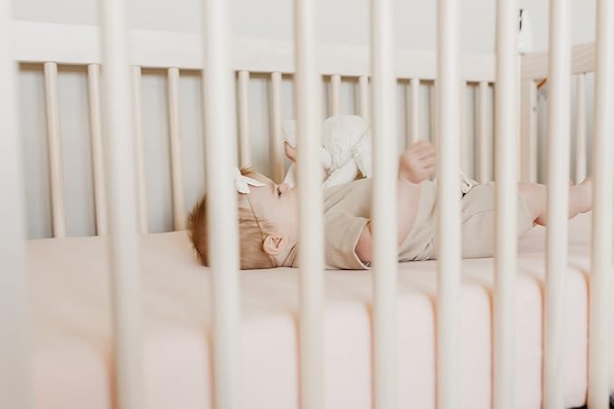 Copper Pearl Premium Knit Baby Crib Sheets for Standard Mattresses, Breathable and Soft, Blush