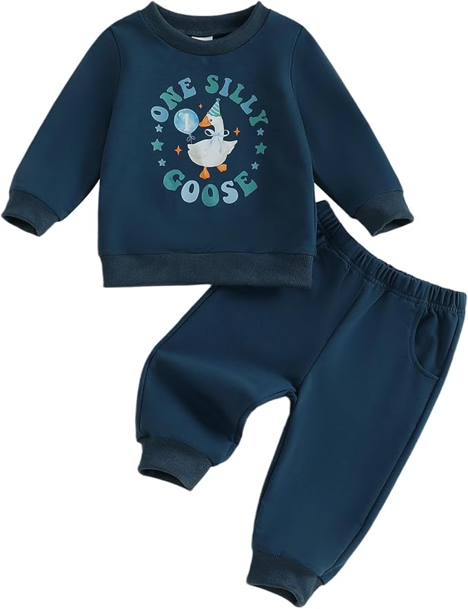 Infant Baby Boy Fall Clothes Set Funny Letter Sweatshirt Pant Outfit Toddler Winter Clothes 6 12 18 Months 2T 3T