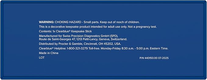 Clearblue Bedazzled Pregnancy Announcement Keepsake Stick 1ct; Unique and Memorable Reminder for Sharing Special Moments on Social Media