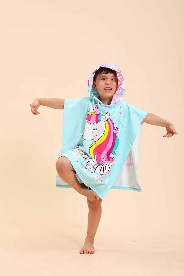 Unicorn Kids Hooded Towels - Swimming Towels & Robes for Boys/Girls, 2-10 Years