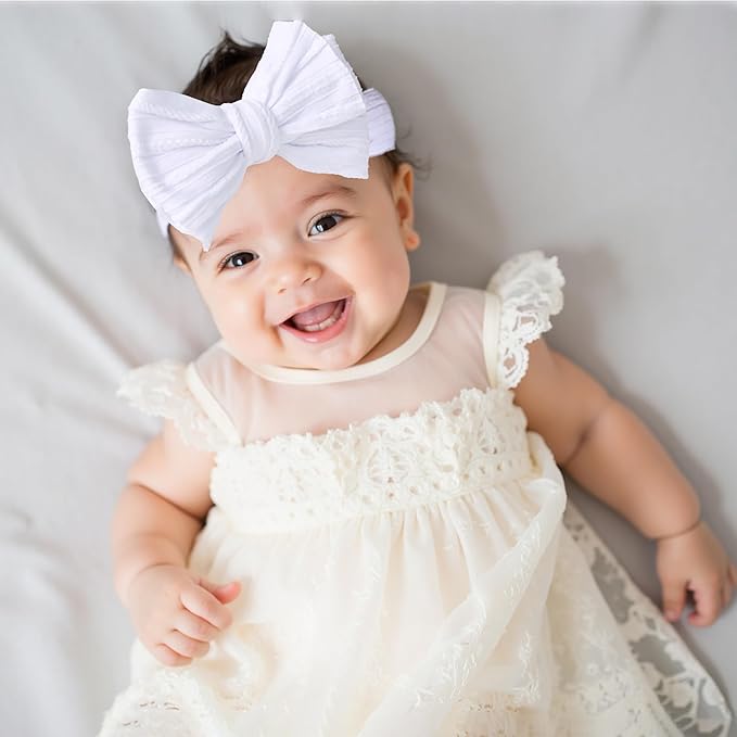 Baby Girl Bows Newborn Headband Stretchy Double Bows Soft Infant Toddlers