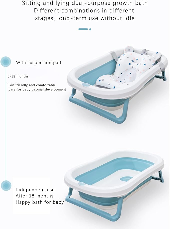 Baby Bath Cushion Pad Newborn Bathtub Mat Infant Bath Supporter Net Baby Bathtub Pillow Non-Slip Floating Bathing Tub Seat (White Star, 28cm*43cm*26cm)