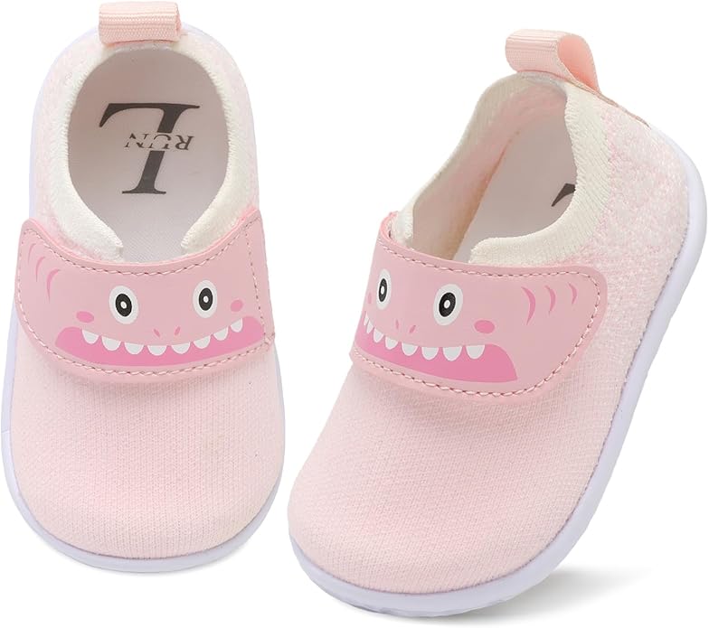 L-RUN Baby Shoes Boys Girls First Walking Shoes Infant Sneakers Toddler Crib Shoes Lightweight Breathable Non-Slip Soles