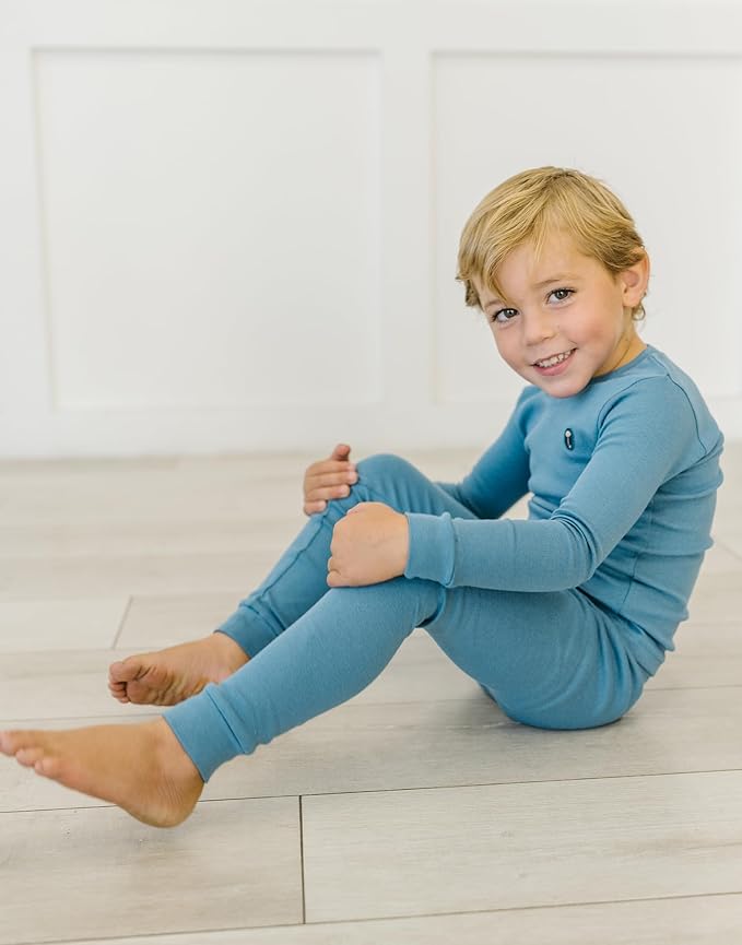 moimoln Baby Toddler Pajama Set Snug-Fit Cotton Modal Sleepwear, Leopard, Check & Solid Mix (6M-8Y, 1/2 Pack)
