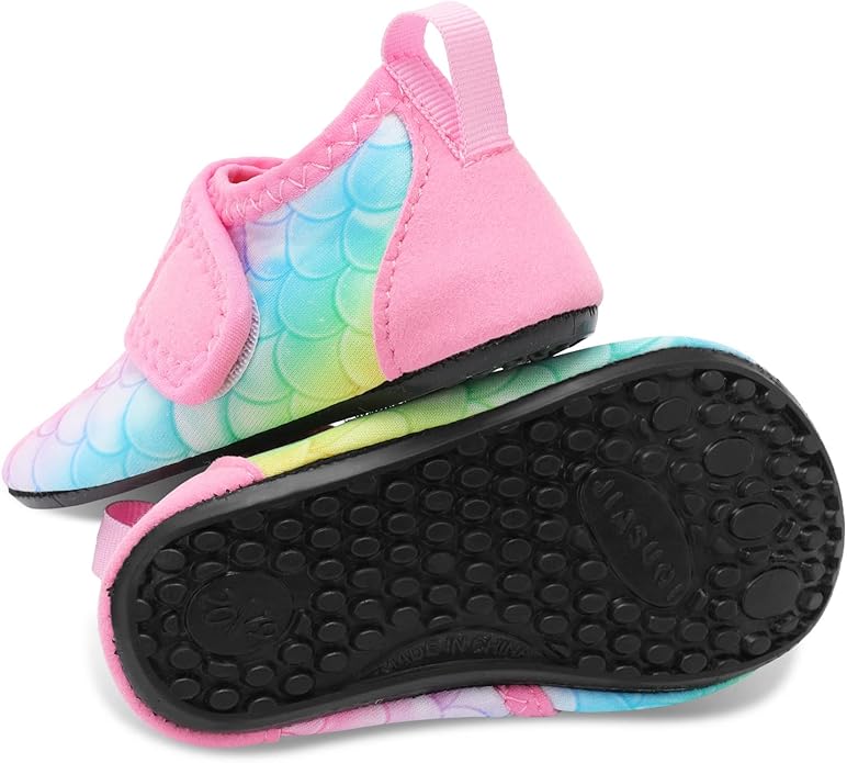 JIASUQI Baby Boys and Girls Barefoot Swim Water Skin Shoes Aqua Socks for Beach Swim Pool