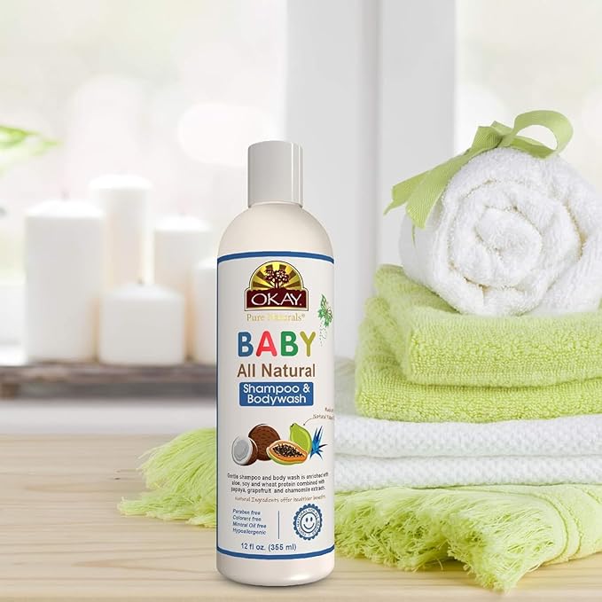 OKAY Pure Naturals All Natural Baby Shampoo & Body Wash - 12 oz / 355 ml