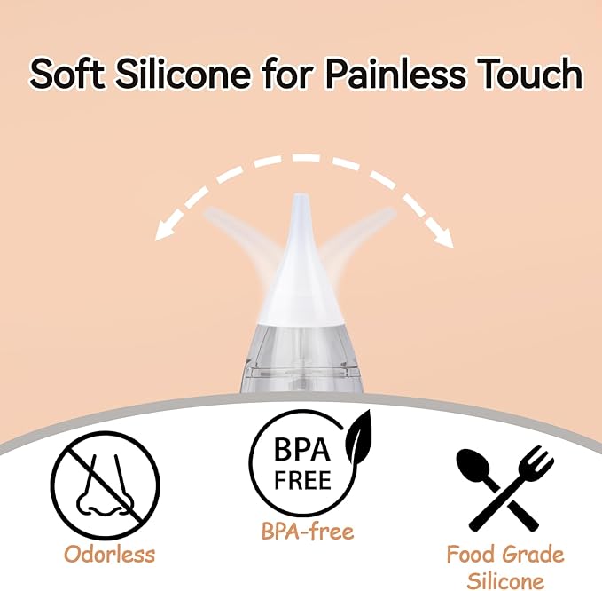 TERPINK Nasal Aspirator Replacement Parts Compatible with GROWNSY, Watolt, LittleTora, HEYVALUE, Cocobela, HailiCare, KIDIRA, TEQIN, X-Bosak Electric Nose Sucker, Suction Chamber & 6pcs Silicone Tips