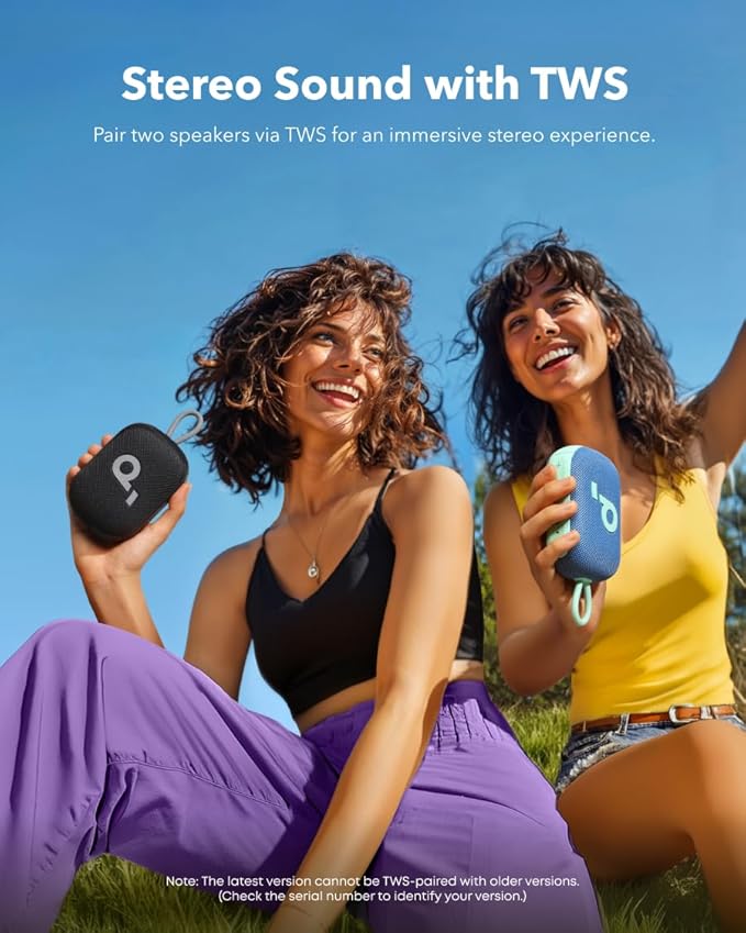 Soundcore Select 4 Go Bluetooth Shower Speaker by Anker, IP67 Waterproof/Dustproof, Ultra-Portable Speaker, Wireless, 20H Playtime, Floatable, Powerful Sound, Electronics for Outdoors/Home/Travel