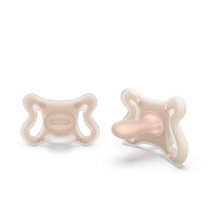 Suavinex Zero Zero Silicone Baby Pacifier w/SX Pro Physiological Pacifier Nipple (-2-2M), 2Pk, Light