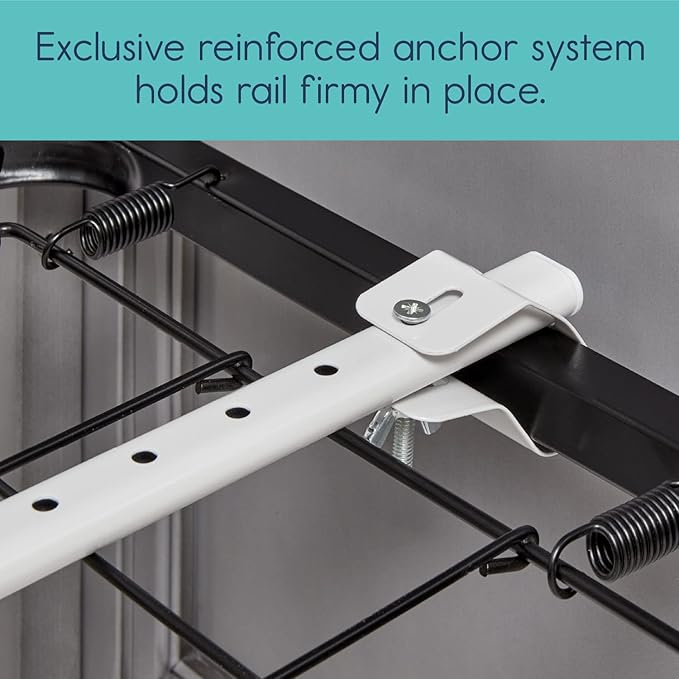 Hiccapop Convertible Crib Bed Rail for Toddlers, Crib Rail Guard with Reinforced Anchor Safety
