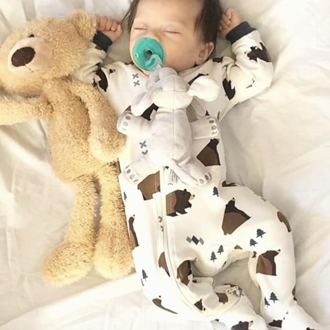 zippyjamz – Zipper Organic Sleeper Footed Onesies Sleeper Baby Pajamas with Inseam Zipper