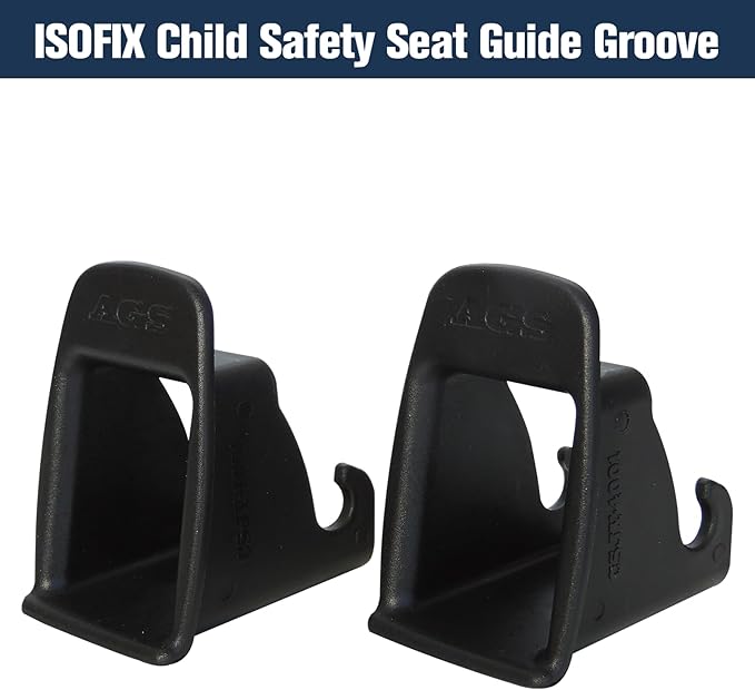ISOFIX Interface Belt Latch Guide, 2 Pcs Car Seat ISOFIX Interface Buckle Fixed Guide Groove Car Seat Bracket Connector, Black