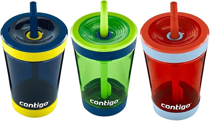 Contigo Kids 3 Pack Tumblers - Blue Green Red