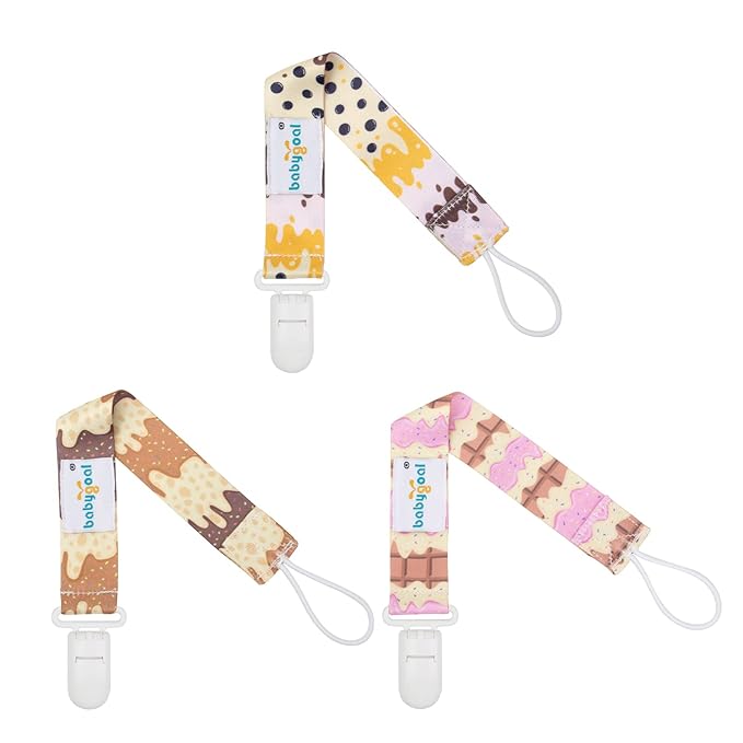 babygoal Pacifier Clips, 6 Pack Binky Paci Holder Leashes Fits for Most Pacifiers and Binkies 6PB23