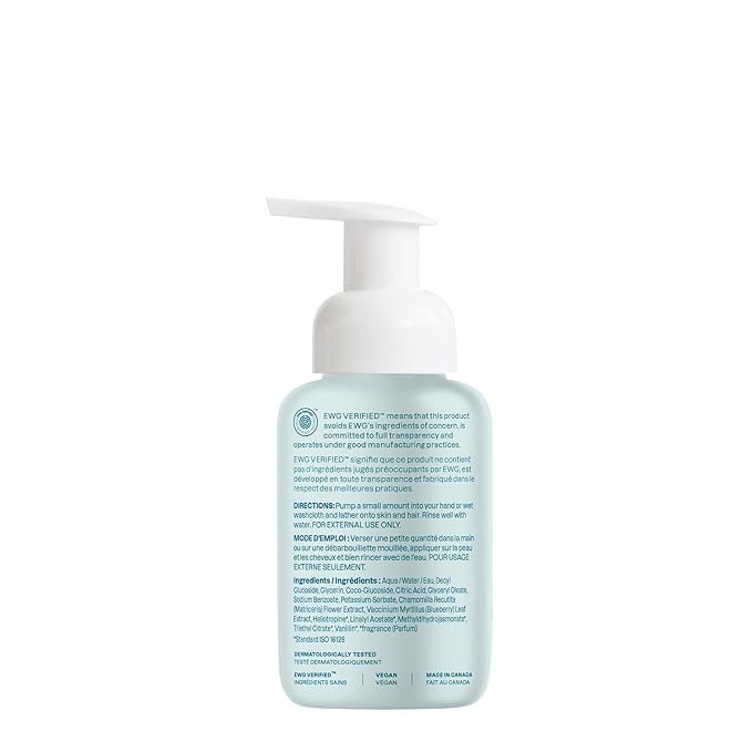 ATTITUDE 2-in-1 Hair and Body Foaming Baby Wash, EWG Verified Shampoo Soap, Dermatologically Tested, Made with Naturally Derived Ingredients, Vegan, Good Night, 10 Fl Oz